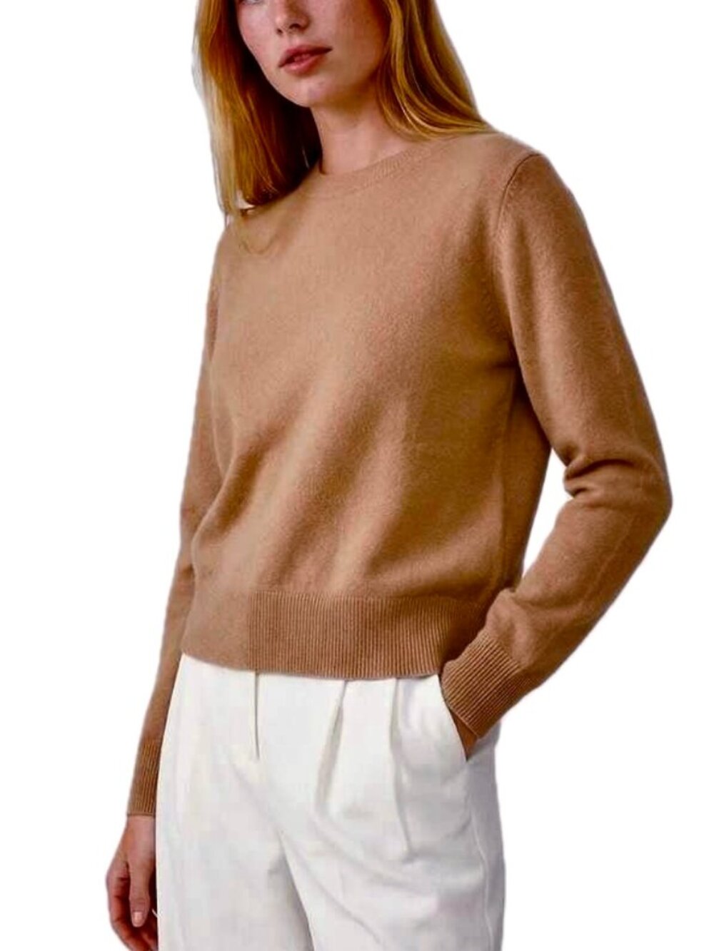 Naadam The Original Cashmere Sweater Crewneck Pullover in Camel Womens XL NEW
